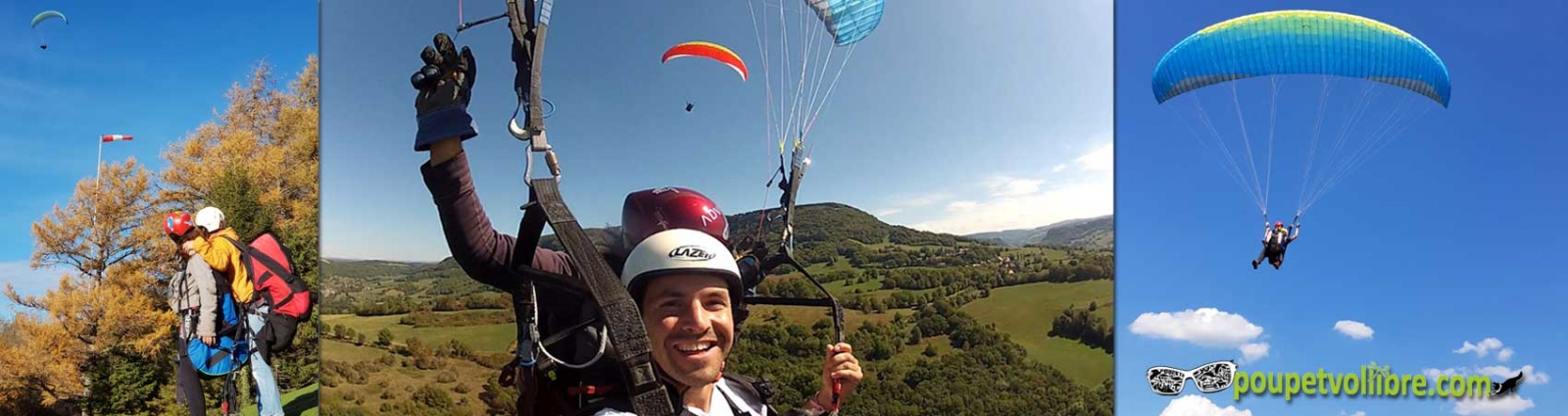 faire un baptème biplace en parapente au poupet jura salins les bains