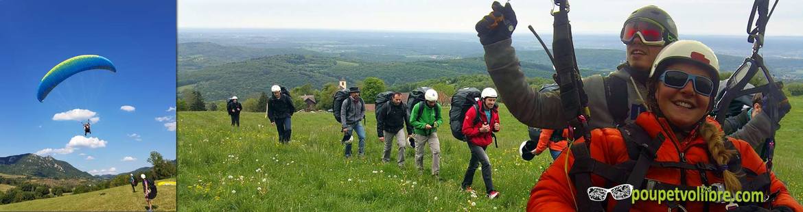 faire une initiation découverte parapente jura mont poupet salins les bains