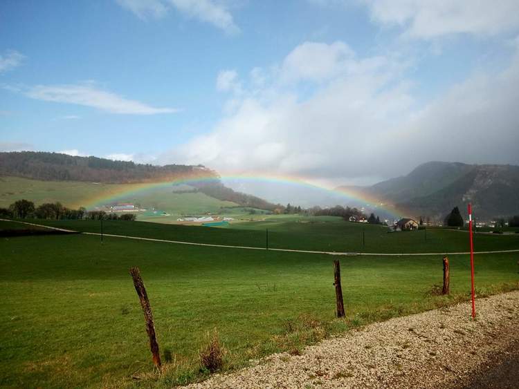 arc en ciel au dessus du radis qui pique